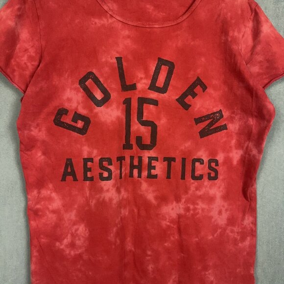 Golden Aesthetics Bodybuilding T-Shirt Mens Medium Tie Dye Red Bodybuilding - Picture 3 of 11